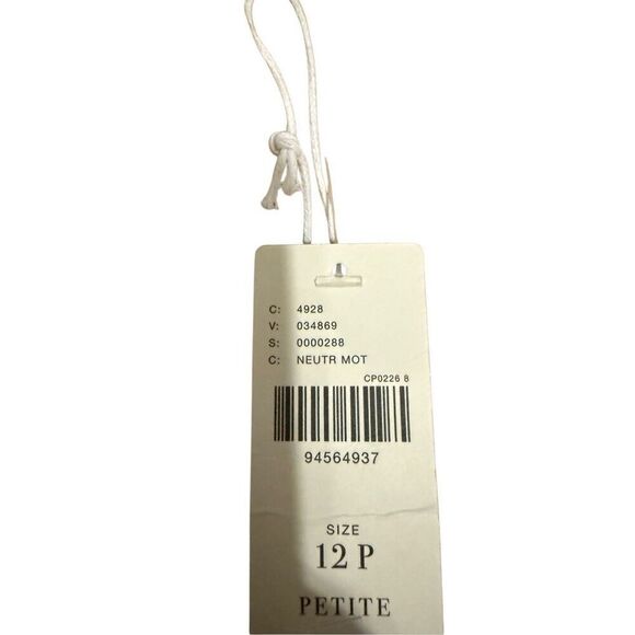 Brand New Anthropologie Maeve Tweed Fit & Flare Mini Dress Neutral 12 Petite - Picture 15 of 16